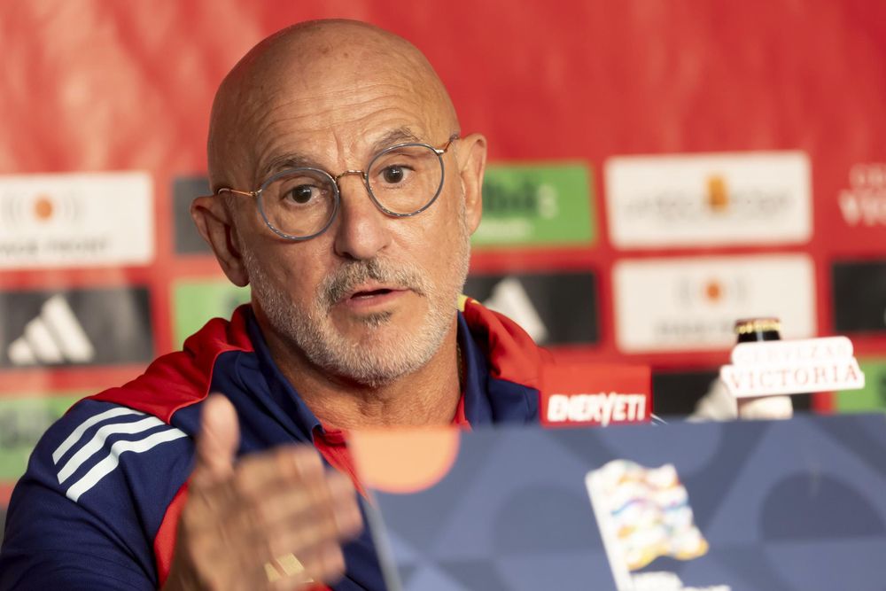 Luis de la Fuente en rueda de prensa.