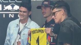 Brian Rodríguez visitó a Max Verstappen en el Gran Premio de México de Fórmula 1
