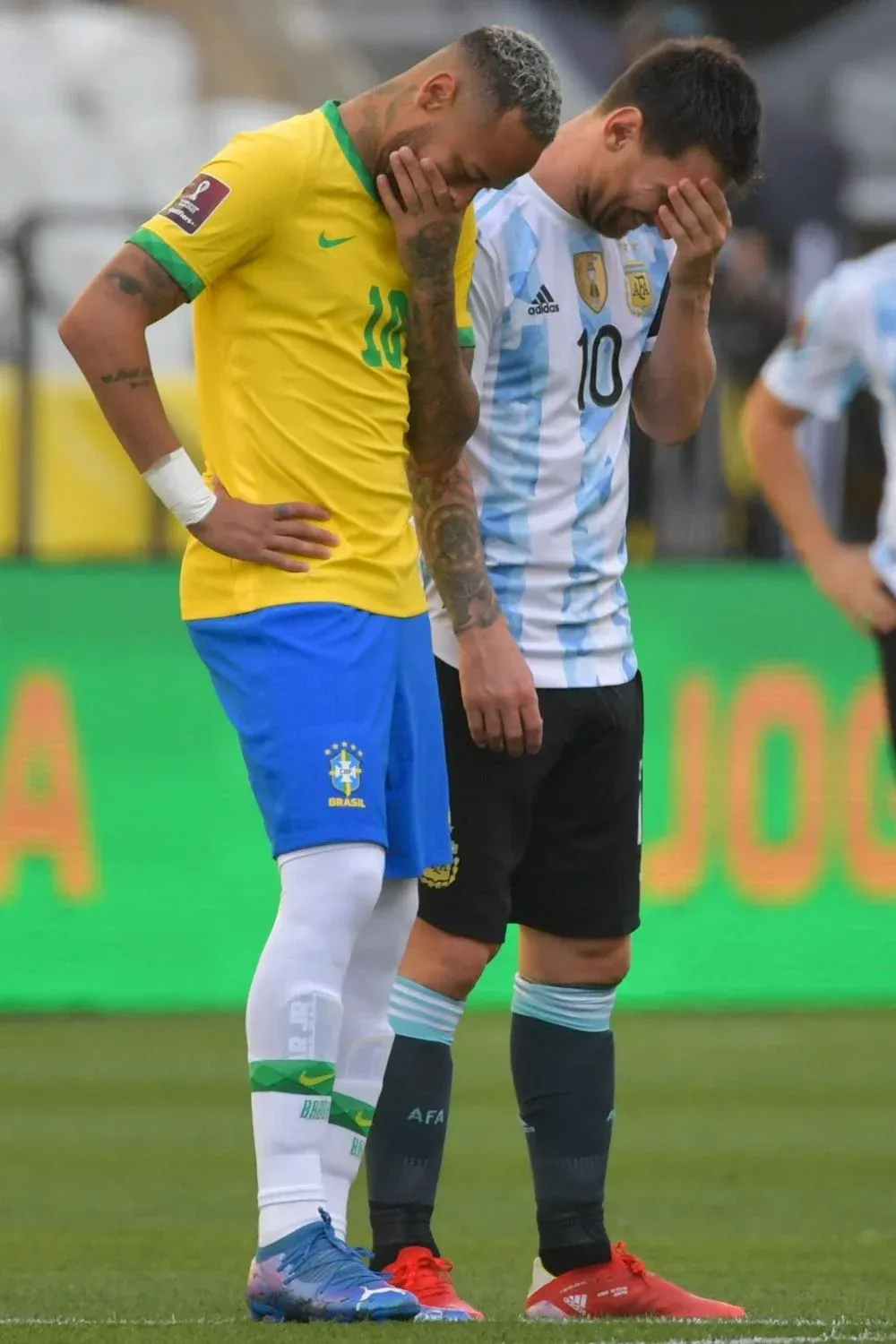 Messi y Neymar el pasado domingo en el partido suspendido