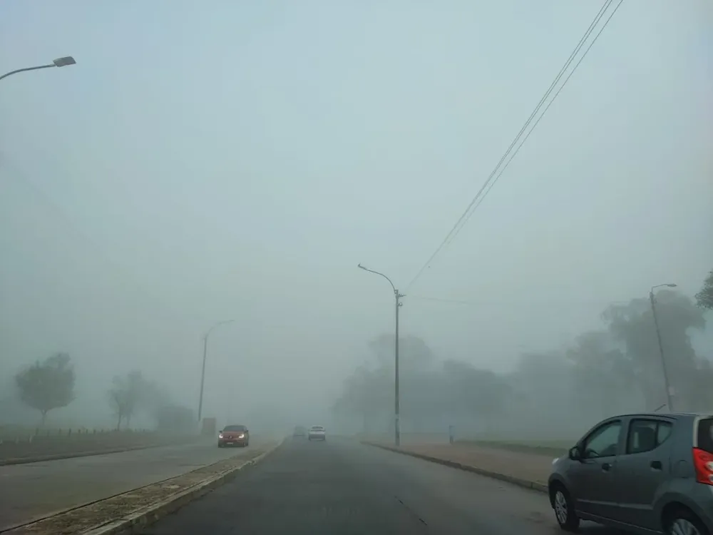 Niebla en la rambla de Montevideo