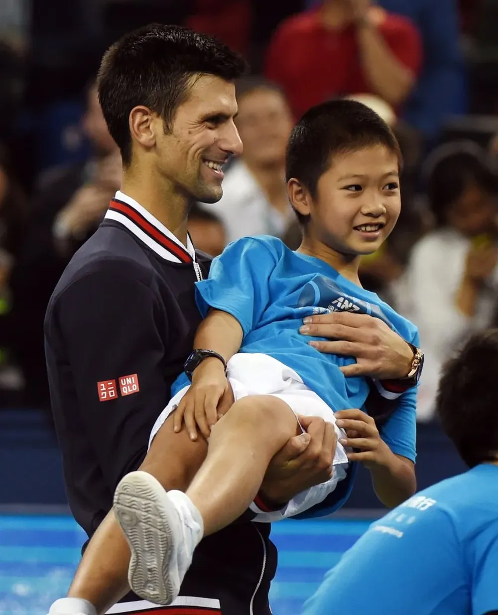 Djokovic celebró su triunfo con un niño alcanzapelotas