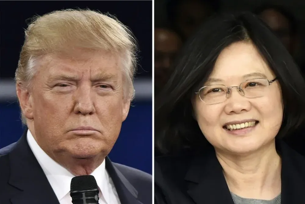 El presidente electo de EEUU, Donald Trump, y la presidenta de Taiwán, Tsai Ing-wen