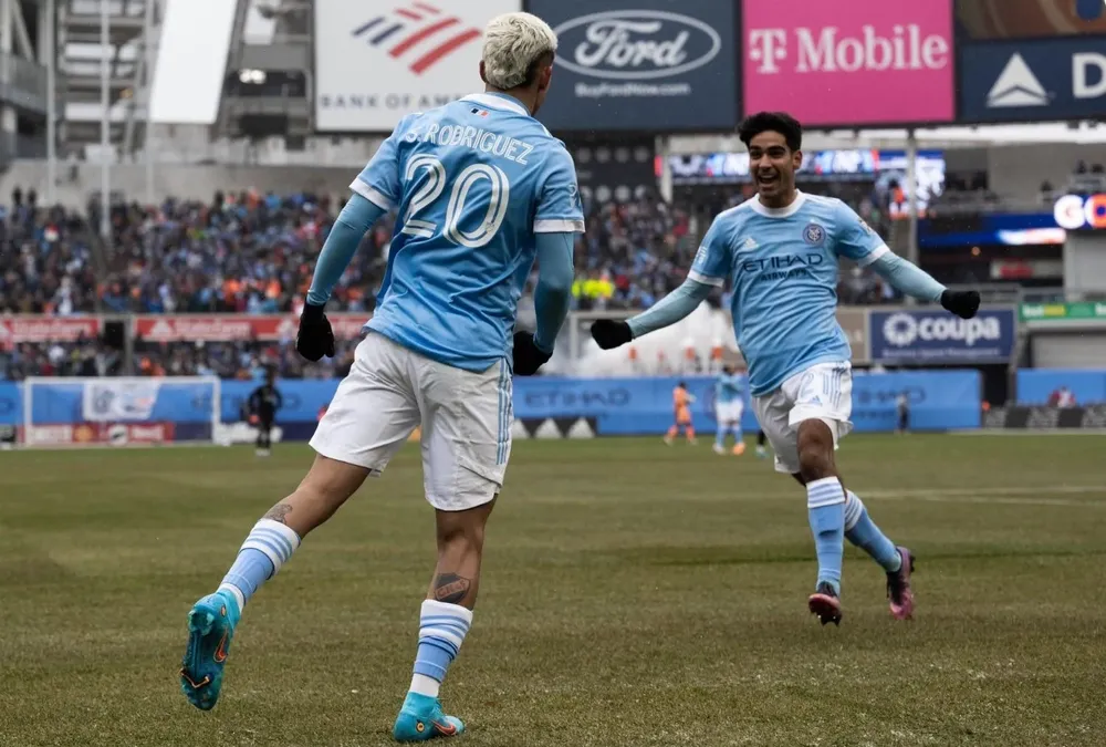 El festejo del delantero uruguayo