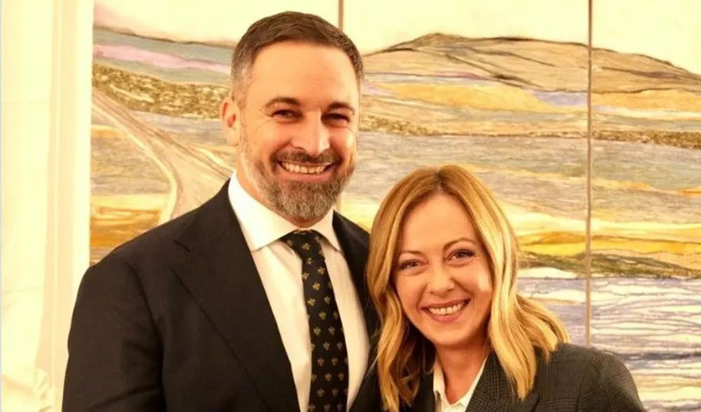 Santiago Abascal y Giorgia Meloni se reunieron en Roma.