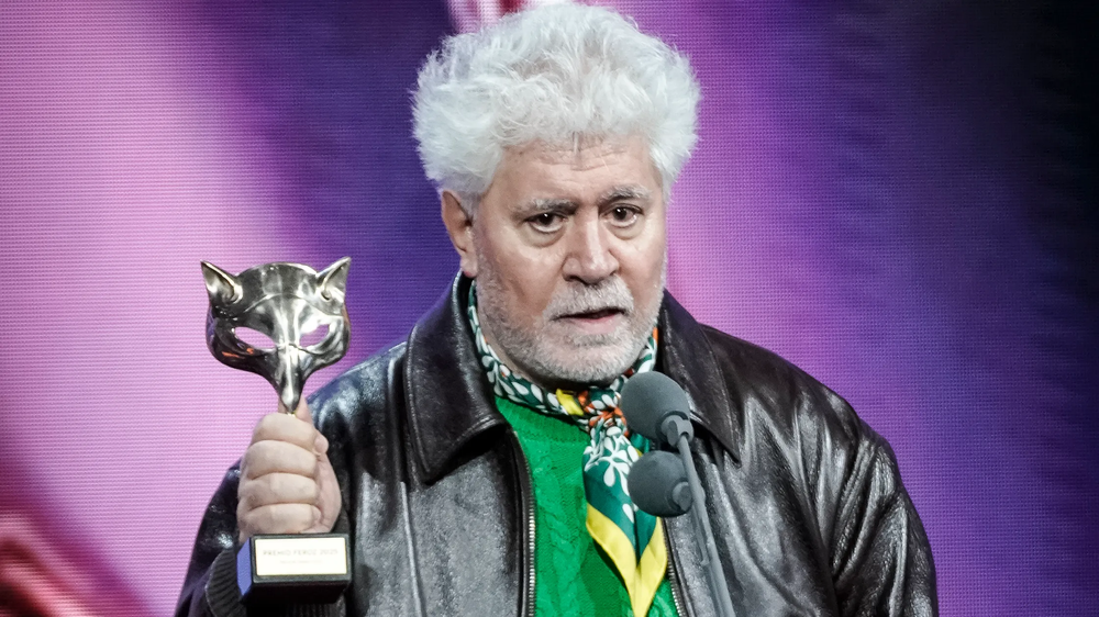 Pedro Almodóvar, al recibir el premio Feroz en Pontevedra.