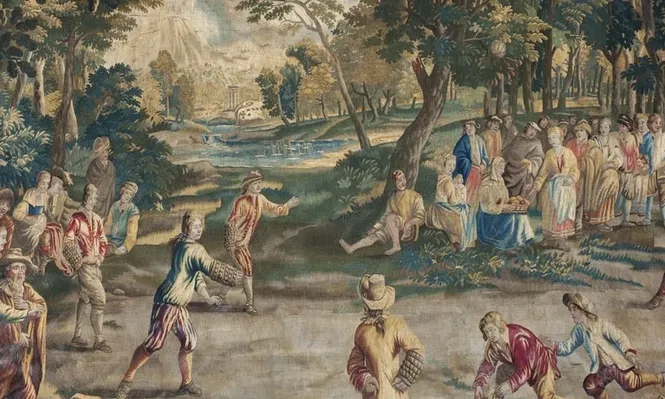 Tapicería de Flandes del siglo XVIII, tejida en lana