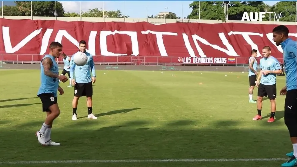 La selección entrenando en Caracas