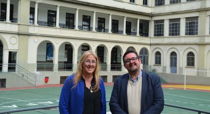 Daniel Álvarez, director general del colegio y Alejandra Valentín, coordinadora general de Pastoral.&nbsp;
