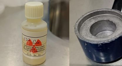 Cápsula con material radiactivo