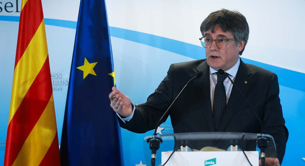 Carles Puigdemont. líder de Junts en rueda de prensa virtual tras firmarse el acuerdo.