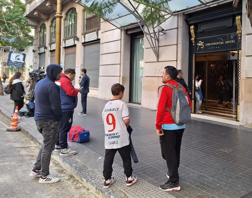 Hinchas de Nacional en el hotel