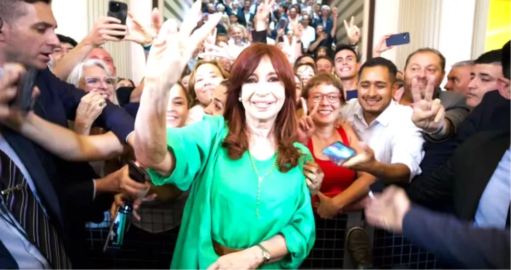 La exvicepresidenta durante la asunción de Axel Kicilof