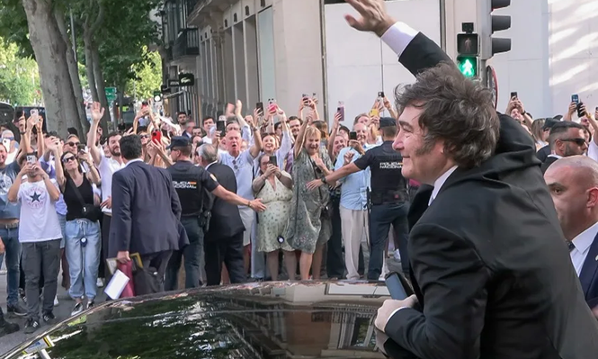 Javier Milei, durante una de sus visitas a Madrid.