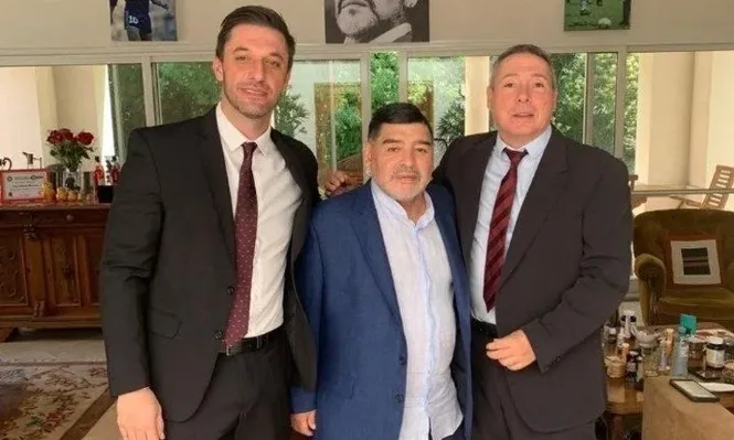 Morla con Maradona en la Casa Rosada