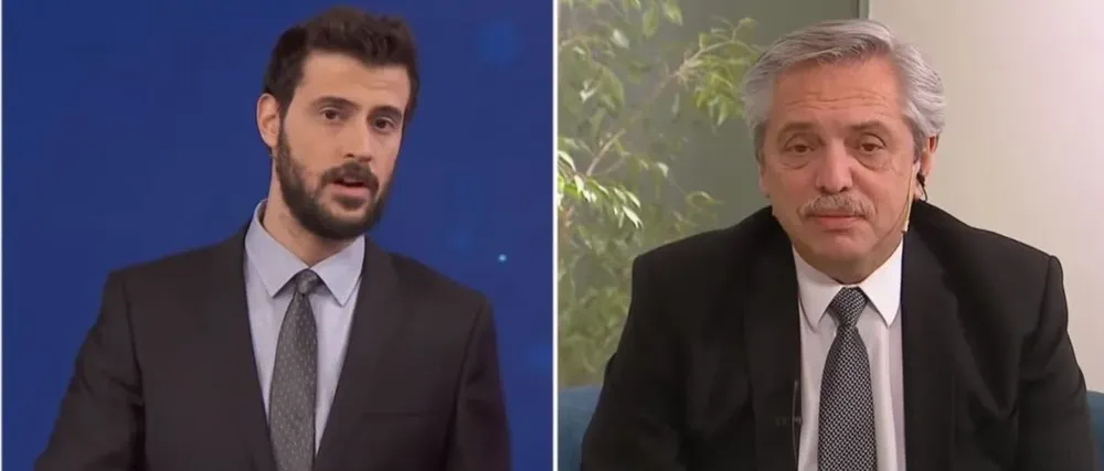 Diego Leuco y Alberto Fernández se enfrentaron en vivo en un informativo