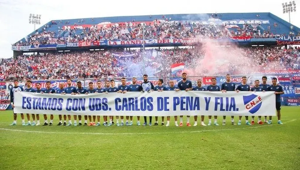 El mensaje que exhibieron los jugadores de Nacional