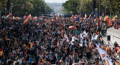 La contundente manifestación que se lleva a cabo en Madrid.