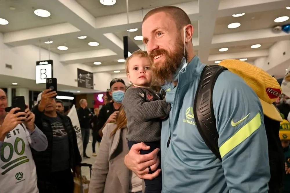 Andrew Redmayne al llegar a Australia