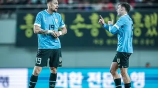 Sebastián Coates y Manuel Ugarte en la selección de Uruguay