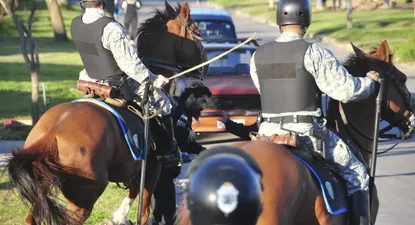 La policía a la carga en las inmediaciones de Jardines