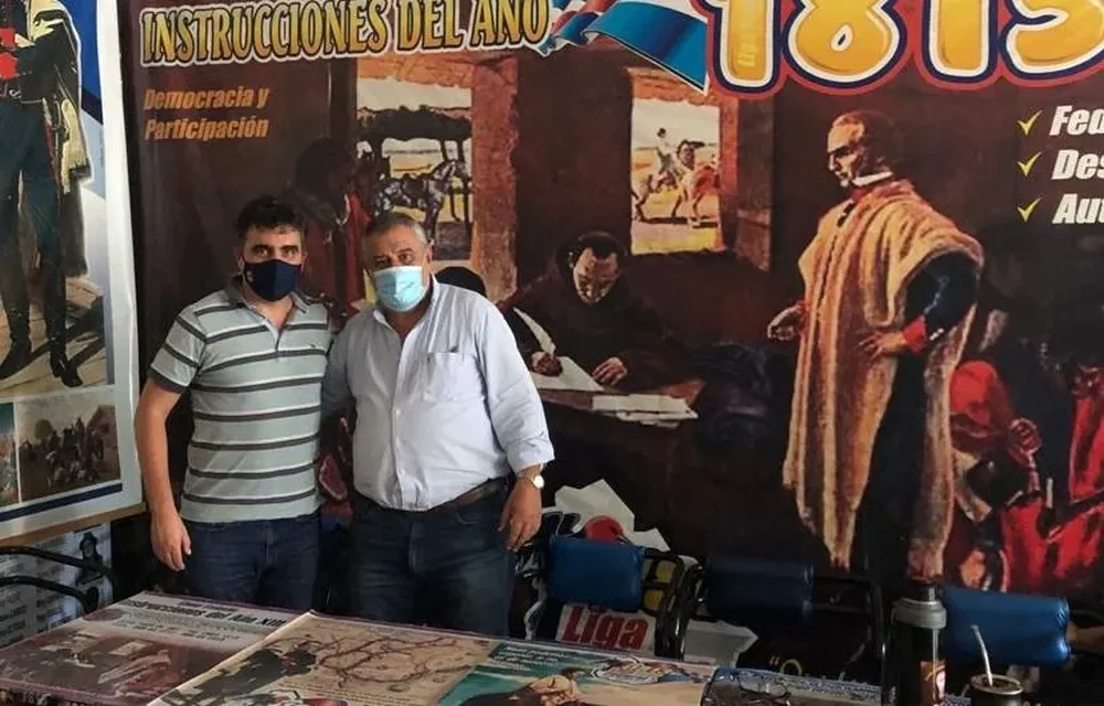 Andrés Lima y el secretario general de la Liga Federal, el diputado Sergio Mier