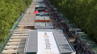 Por primera vez, la Feria del Libro de Madrid funciona con energía solar