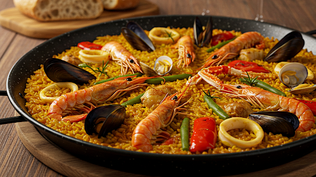 La paella, el plato valenciano que brilla en España.