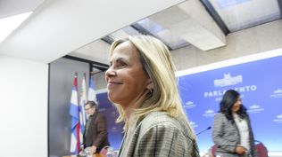 La exfiscal Gabriela Fossati durante la presentación de su adhesión a la candidatura de Andrés Ojeda