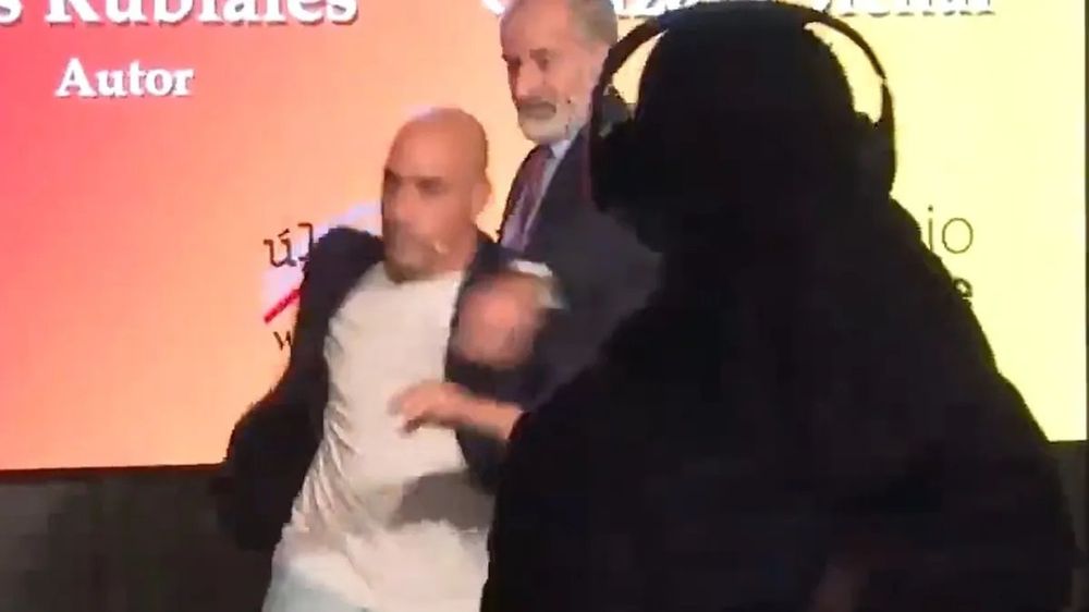Luis Rubiales tras la agresión en Madrid.&nbsp;