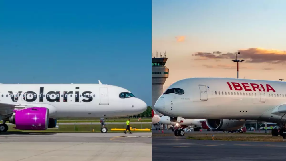 Aviones de Iberia y Volaris
