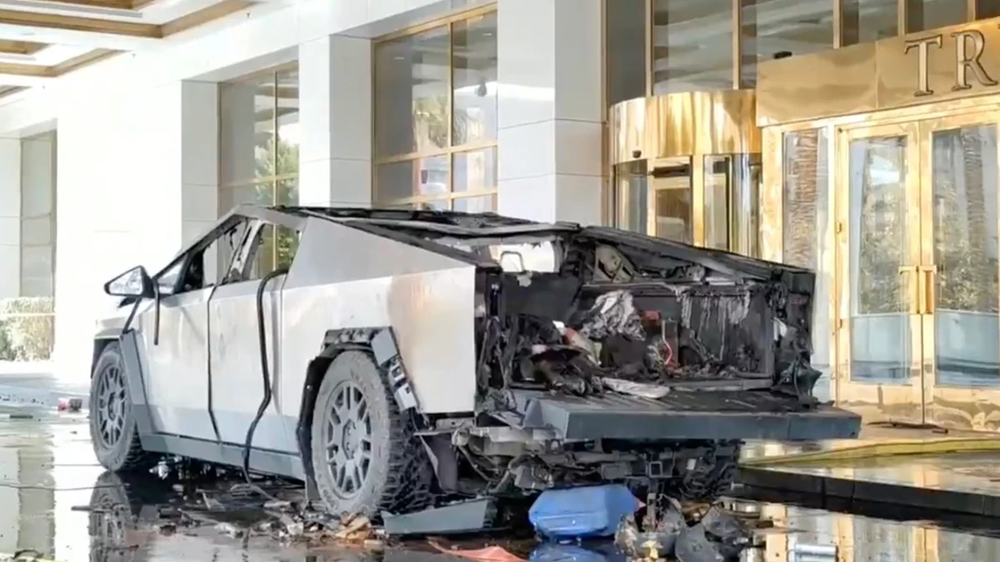 El coche Tesla donde estaba el explosivo en Las Vegas.