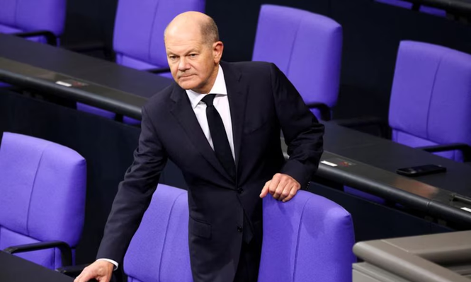El canciller alemán Olaf Scholz en la Cámara Baja del Parlamento en Berlín&nbsp;