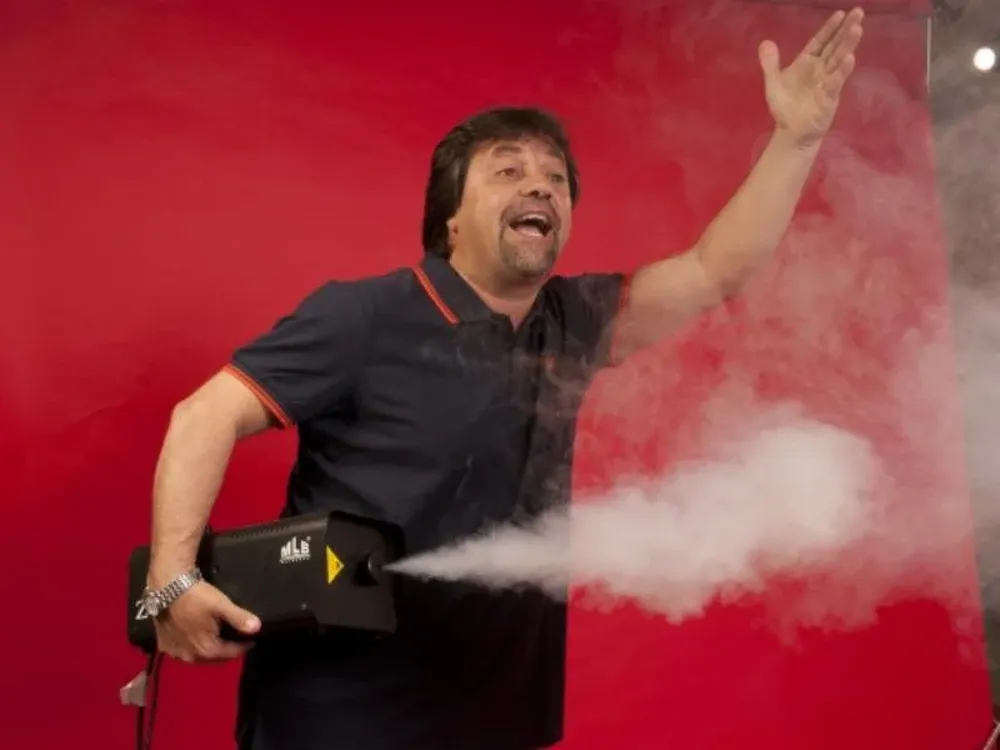 Caruso Lombardi en una producción de El Gráfico