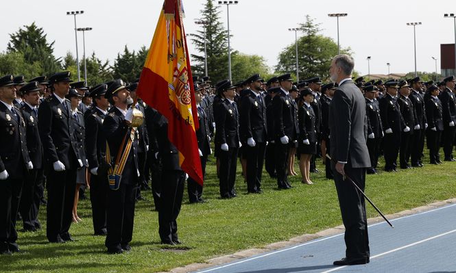 Llegada del Rey a la jura de la XXXVIII promoción de la Escala Básica de la Policía Nacional en Ávila