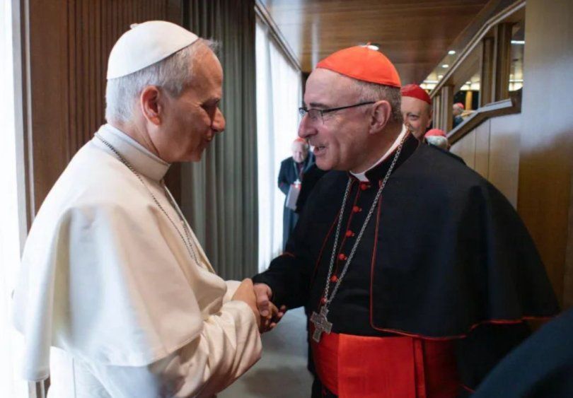 Papa León XIV y Daniel Sturla