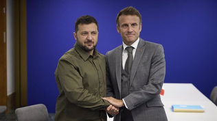 El presidente de Ucrania, Volodimir Zelenski y el presidente de Francia, Emmanuel Macron.