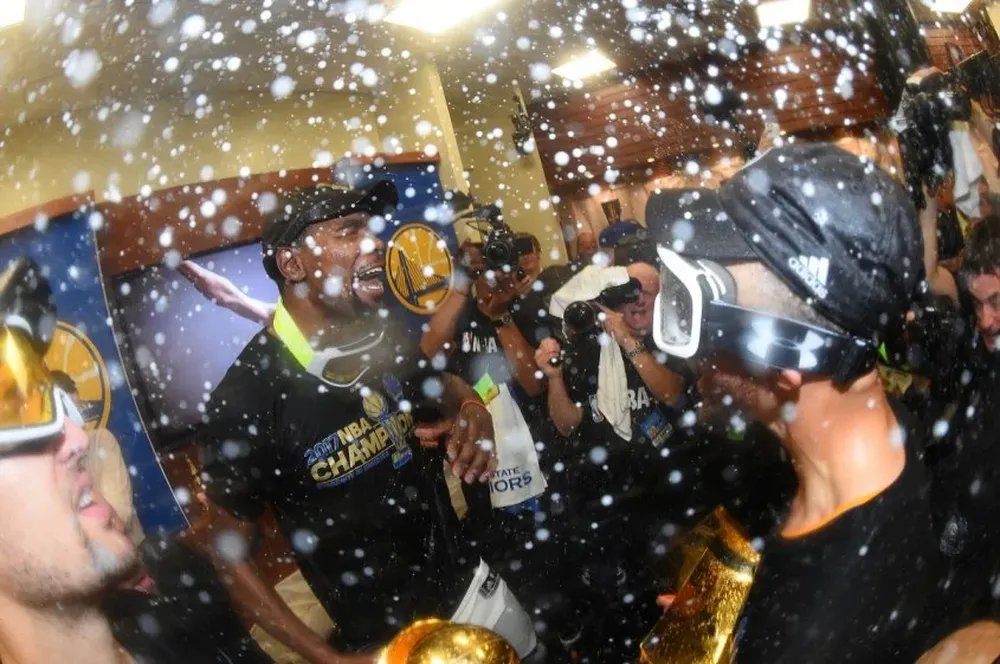 El vestuario de los Warriors