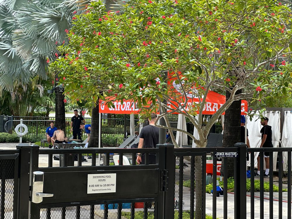 Algunos jugadores de la selección de Uruguay entrenaron en el hotel de Miami en esta Copa América 2024