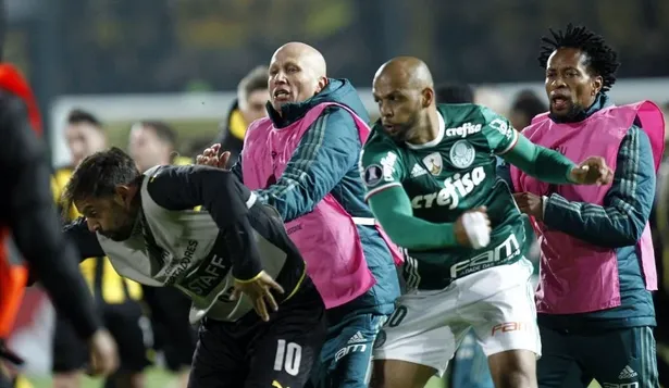 Felipe Melo cuando golpeó a Matías Mier en el Estadio Campeón del Siglo