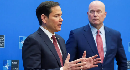 El embajador de EEUU en la OTAN, Matthew Whitaker, y el secretario de Estado, Marco Rubio