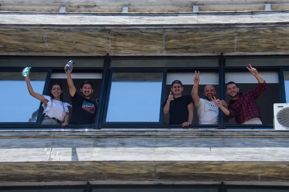 Festejos por el fin de año en Ciudad Vieja.