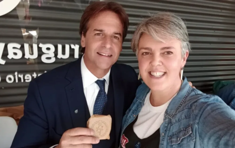 Lacalle Pou y Julia Olarte.