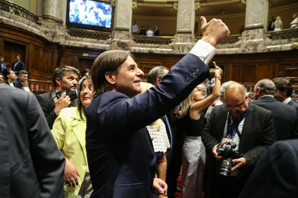 Luis Lacalle Pou durante la rendición de cuentas del pasado 2 de marzo ante la Asamblea General