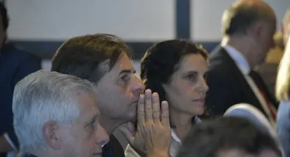 El presidente de la República, Luis Lacalle Pou, este lunes en el Club de Golf