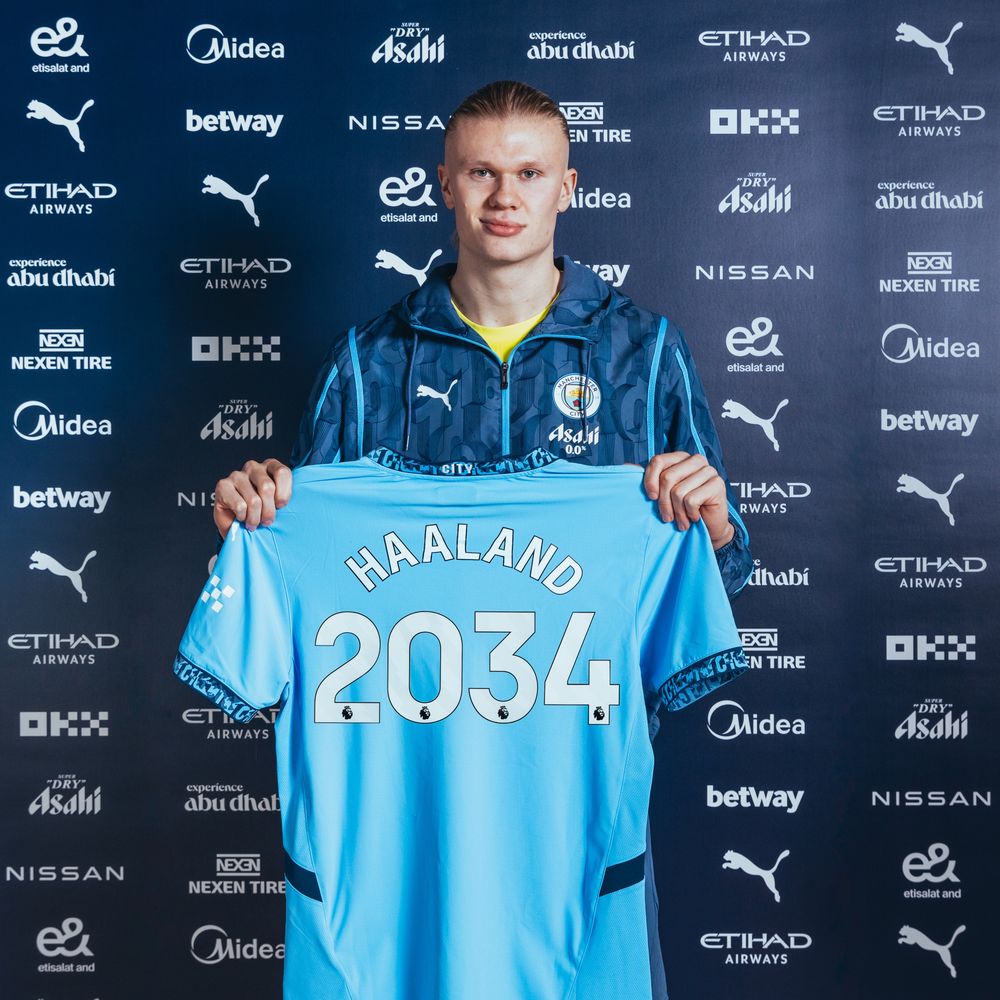 Erling Haaland renueva en el City hasta el 2034: contrato récord en la Premier League.