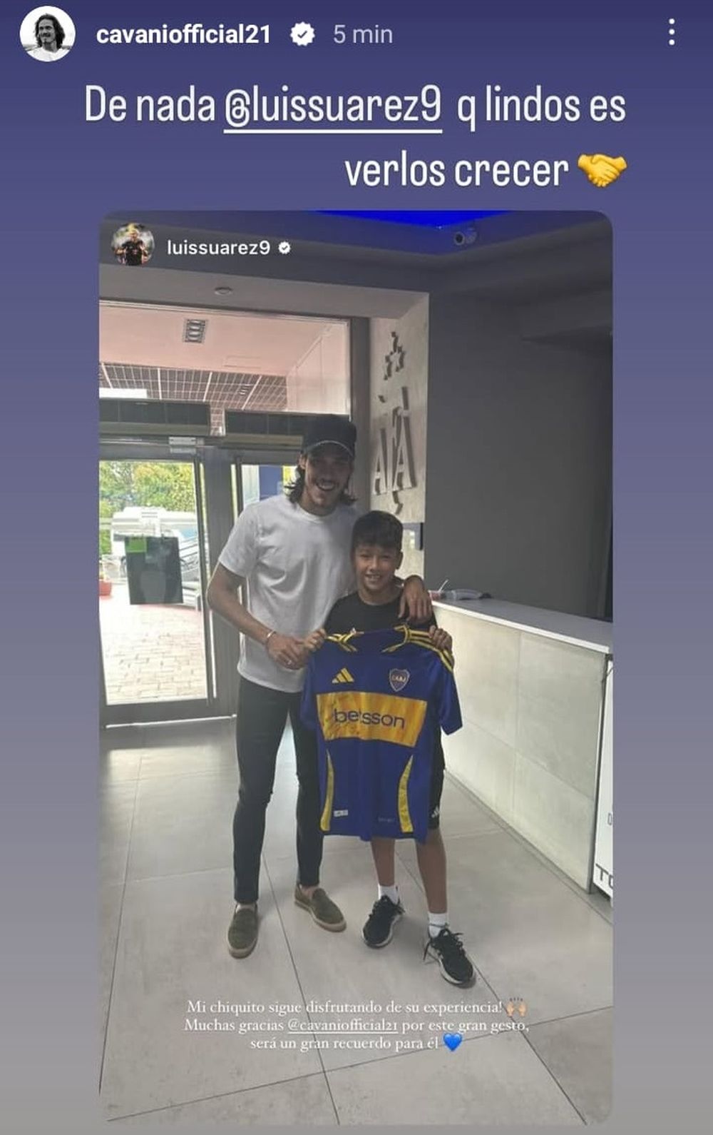 Edinson Cavani y Benjamín Suárez, y la respuesta del 