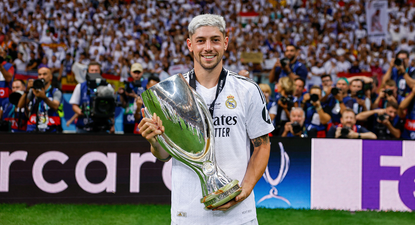 Federico Valverde con la Supercopa de Europa 2024