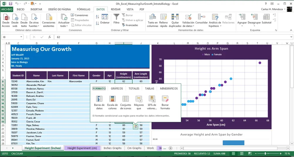 Quick analysis o análisis rápido en Excel