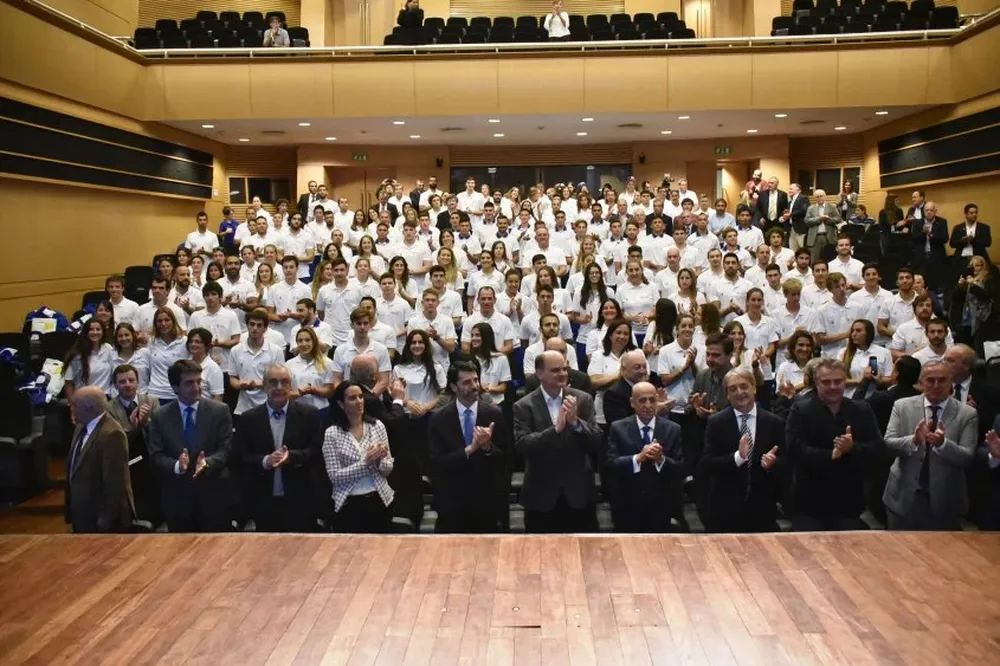 Los deportistas y entrenadores en el cierre de la ceremonia de despedida para los Odesur 2018