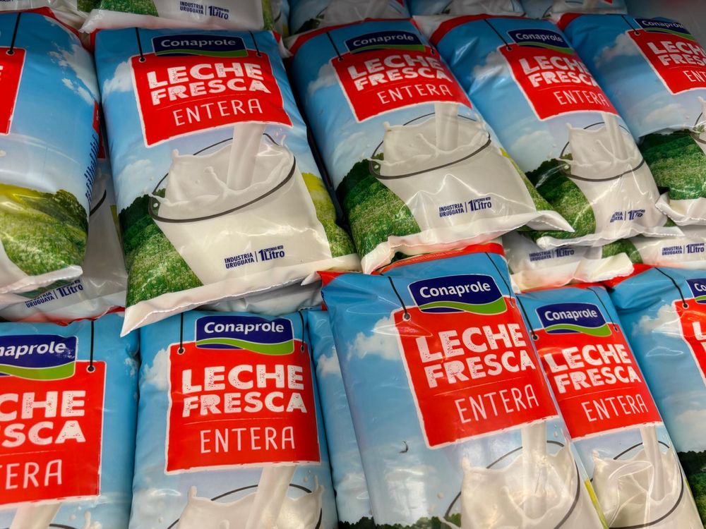 Leche fresca entera: el precio está tarifado.